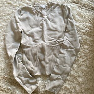 Babaton Long Sleeve Top in Light Gray